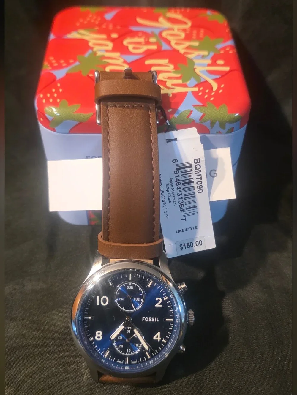 FOSSIL Brox Mens 50mm Multifunction Watch Blue Face BQ2799 New With Box